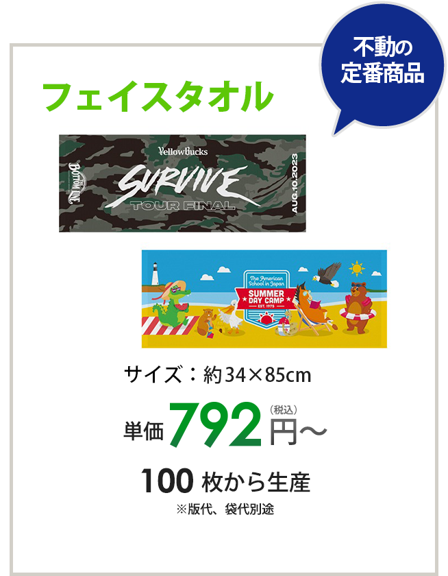 プリントフェイスタオル