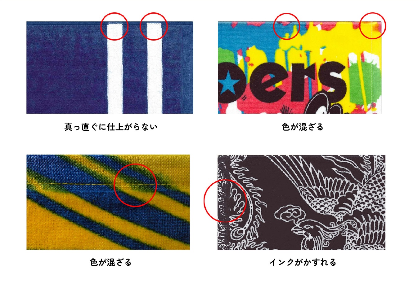 タオル端(ヘム・ミミ)のインクにじみについて